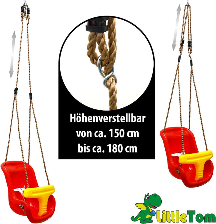 LittleTom Babyschaukel 45x36x38 cm Kinder Schaukelsitz Baby Gartenschaukel Rot