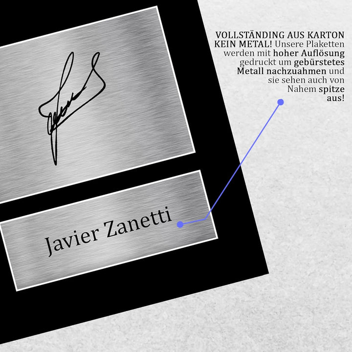 HWC Trading A4 Javier Zanetti Inter Mailand Gifts Autogramm-Bild für Fussballfans und Fans (ungerahm