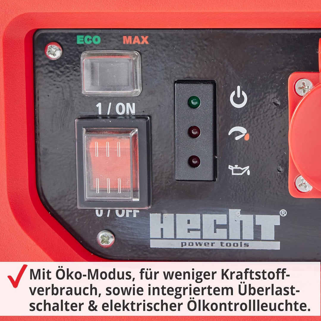 HECHT Inverter - Stromerzeuger Notstromaggregat – 4,5 Liter Benzin Tank – 5 Stunden Laufzeit – leise