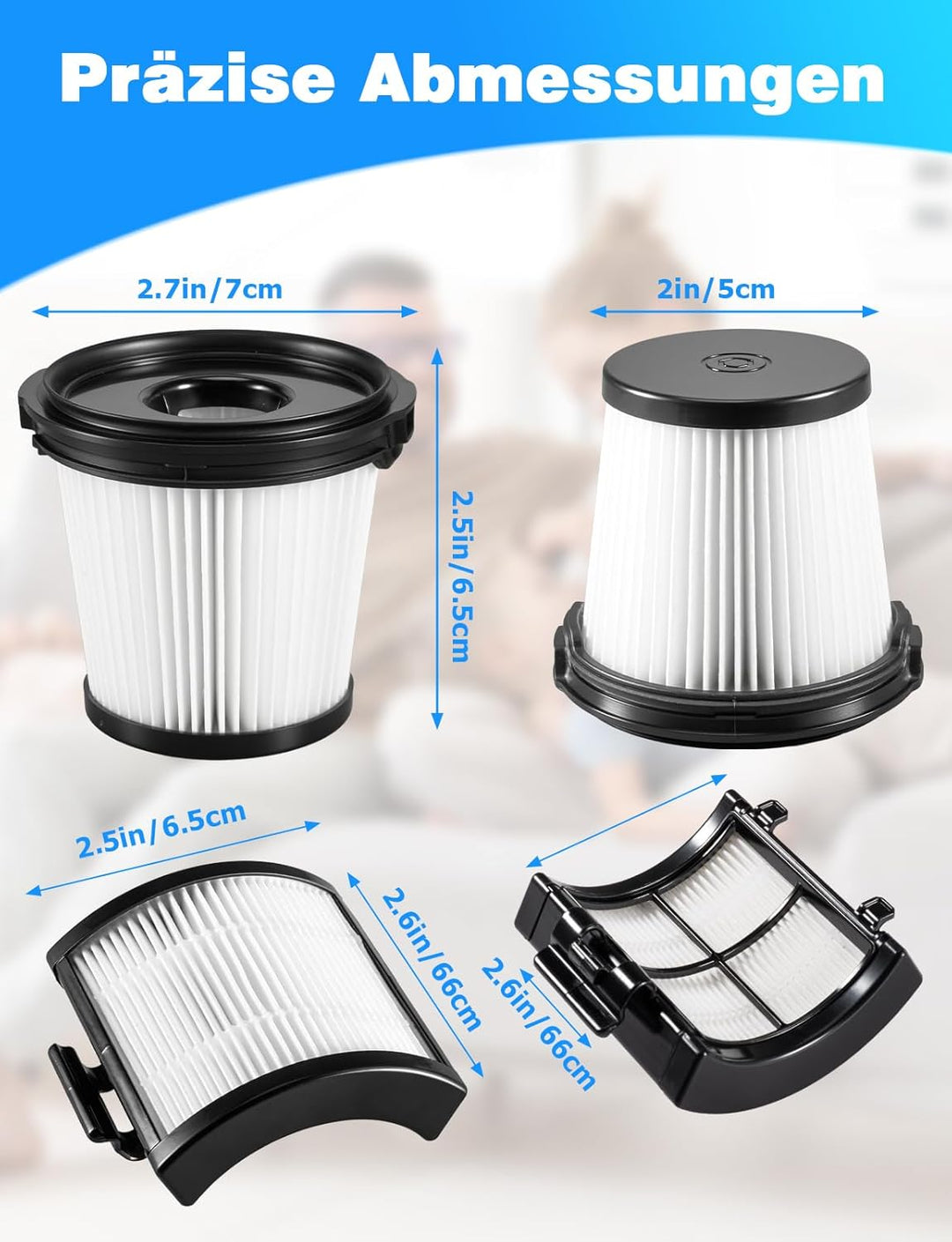 Mellbree Ersatzfilter für Shark IW3612EU, HEPA Waschbarer Filter für Shark Detect Pro, Kompatibel mi