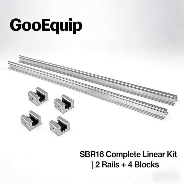 SBR16 Linearführung 2 Stück Linearschiene 400mm mit 4 Stück SBR16UU-Blöcke, Schienenbausatz Führungs