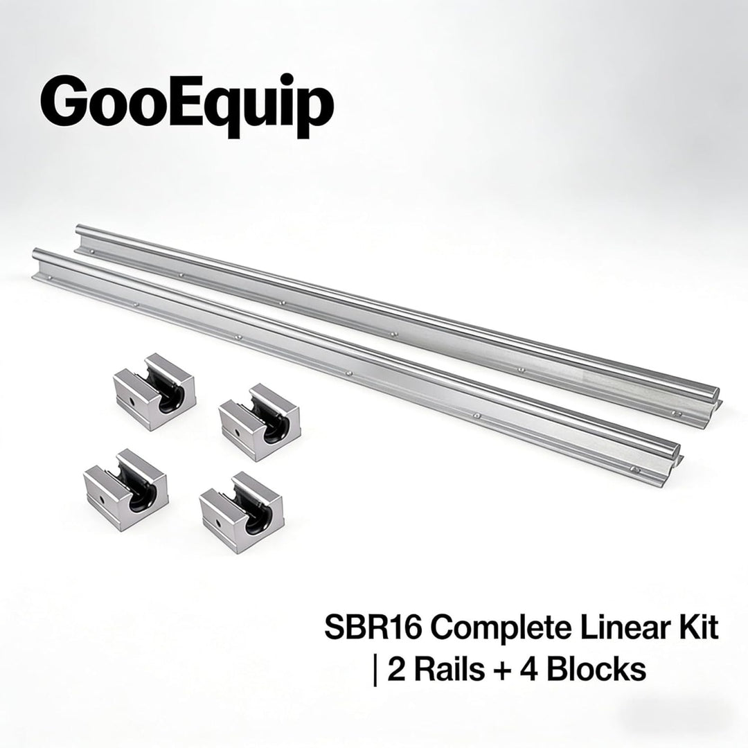 Linearführung SBR16 300mm 2 x Linearschienen und 4 x SBR16UU Lagerblöcke, Linearschienenlänge 300mm