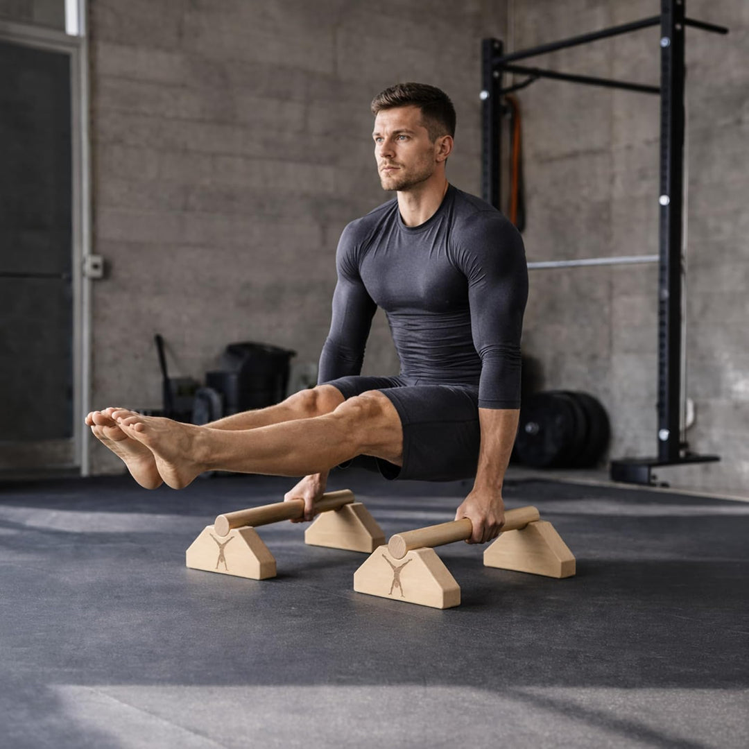 MAMOI® Parallettes zum Trainieren, Calisthenics, Liegestützgriffe, Fitness, Trainingsbarren, stabil
