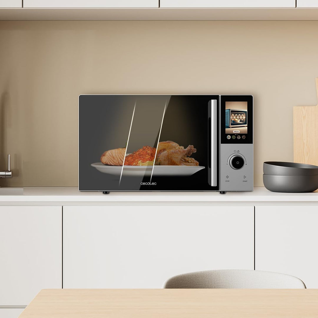 Cecotec Digitale Touchscreen-Mikrowelle mit Grill, 25 l, Convection 2500 Touch, 900 W, Grill 1200 W,
