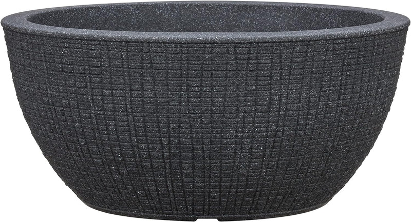 Scheurich Barceo Bowl 40, Pflanzschale/Blumentopf/Pflanzenschale, rund, Farbe: Stony Black, hergeste