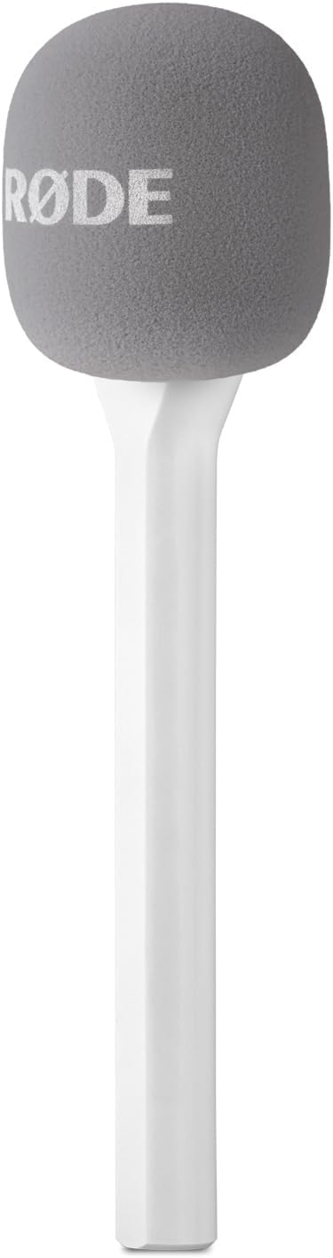 Rode Interview GO Handadapter für Wireless Sendemodule Weiss mit keepdrum Fell-Windschutz Weiss, Wei