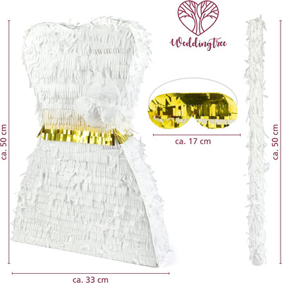 WeddingTree Pinata Braut Hochzeits Kleid zum Befüllen – Pinata Hochzeit - Party Spiel Spass zur Hoch