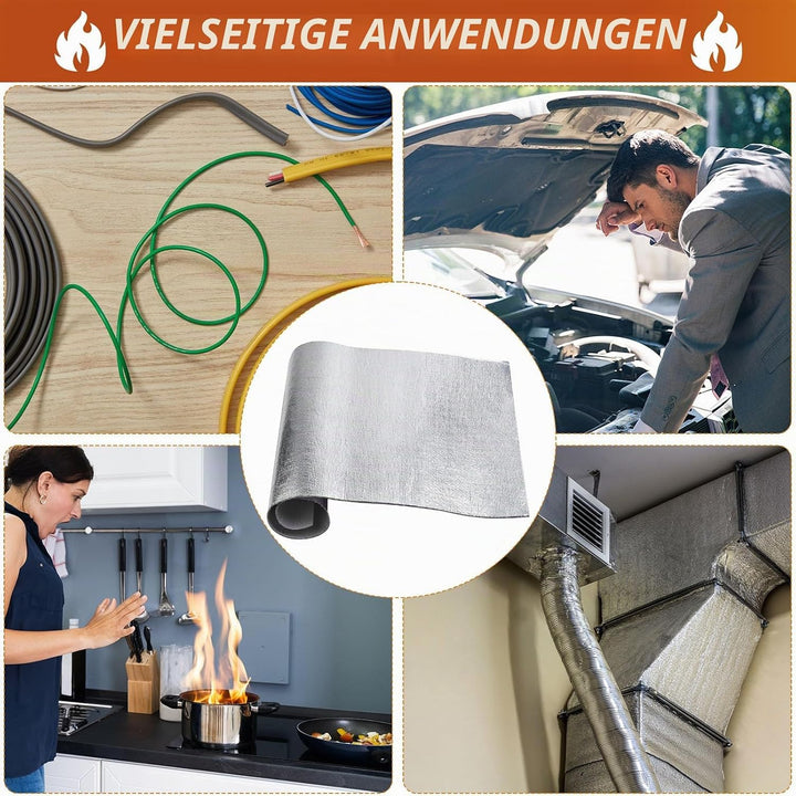 2 Stück Hitzeschutz Aluminium Platte 1 mm dick Kleberücken Aluminium Glasfaserblatt Praktische Hitze