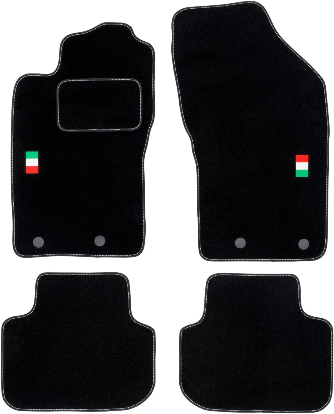 M MOTOS Personalisierte Velours-Fussmatten für Alfa Romeo 147 2000-2010 - Personalisierte, Matt, Wei