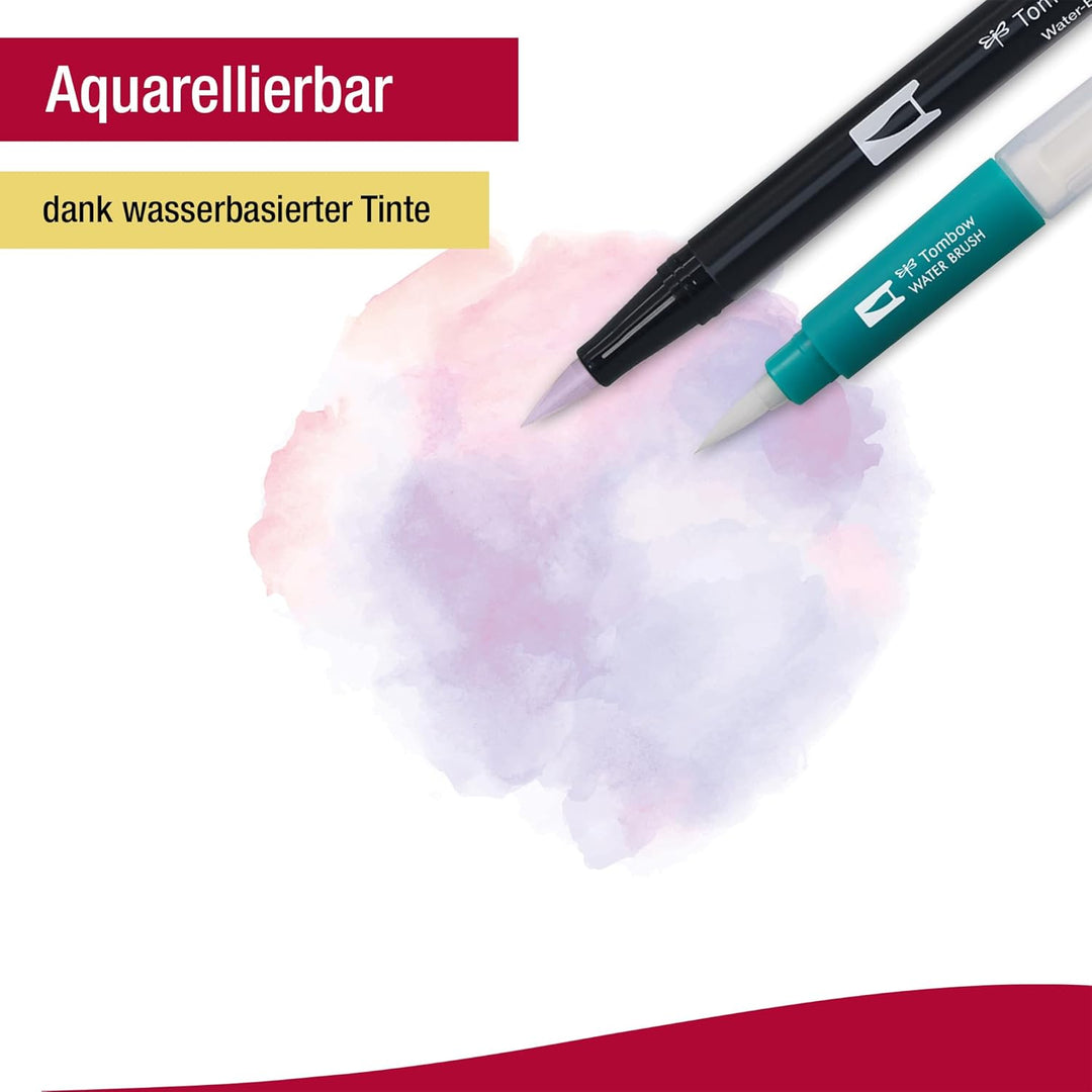 Tombow ABT-18P-2 Fasermaler Dual Brush Stift mit zwei Spitzen, 18er Set, Sekundärfarben 18er-Set Sek
