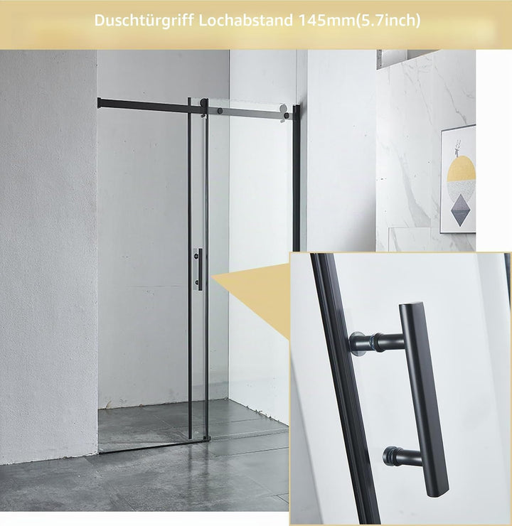 Cokritsm Duschtür Griff 145 mm Loch zu Loch, Griff Beidseitig für Duschtür Glastüren Schiebetür, Tür