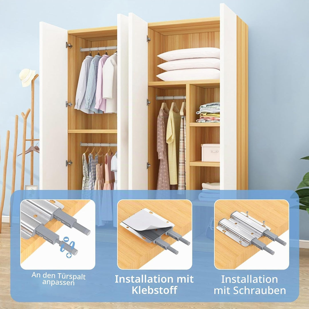Drucktüröffner Doppelt Push to Open Magnet Jiayi 2 Stück Stark Schrank Türöffner Aluminium Drucköffn