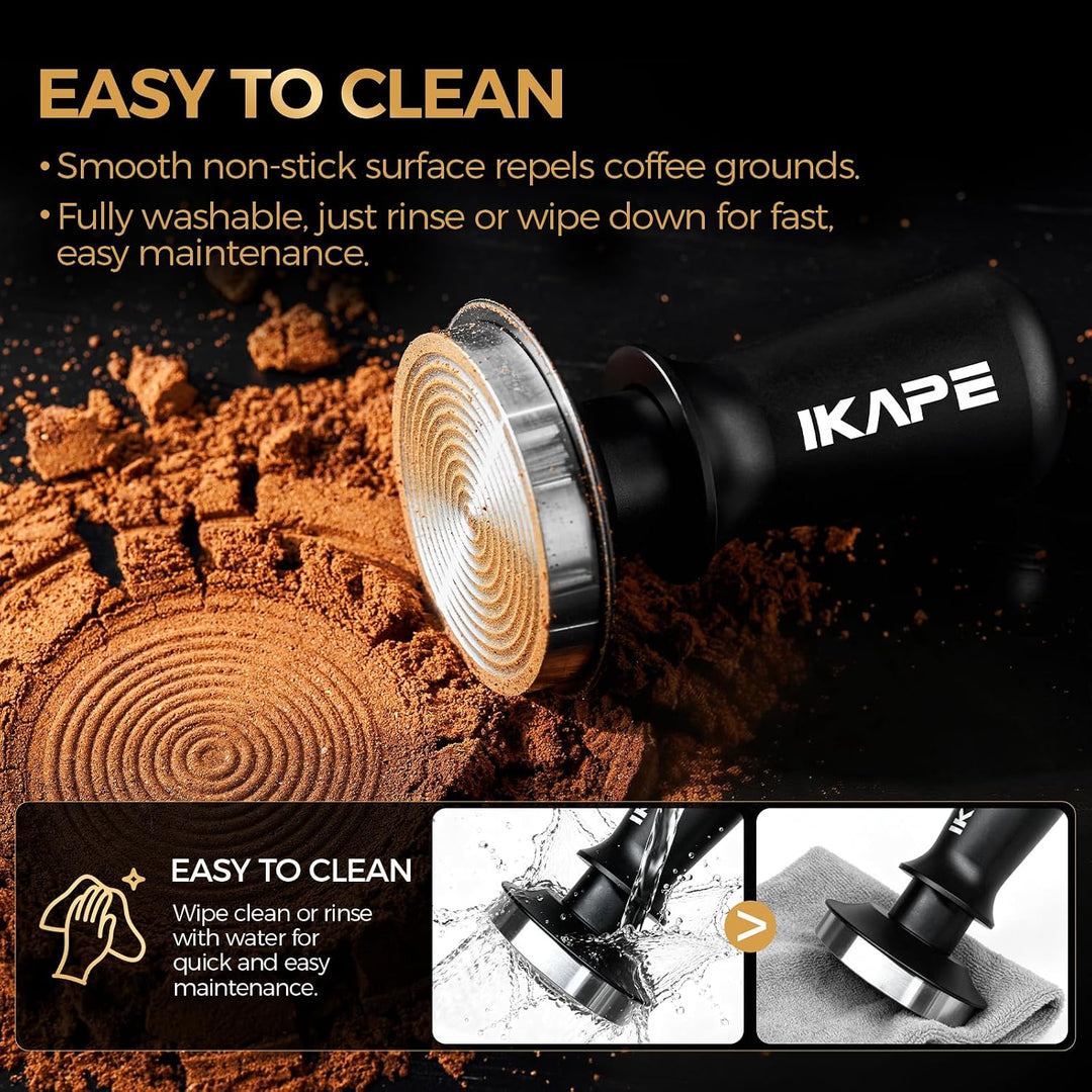 IKAPE 51mm Espresso Tamper, Premium Barista Kaffee Tamper mit kalibrierten Feder belastet, 100% Edel