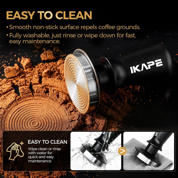 IKAPE 51mm Espresso Tamper, Premium Barista Kaffee Tamper mit kalibrierten Feder belastet, 100% Edel