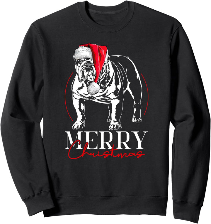 Santa Englische Bulldogge Bulldog Christmas Weihnachten Hund Sweatshirt