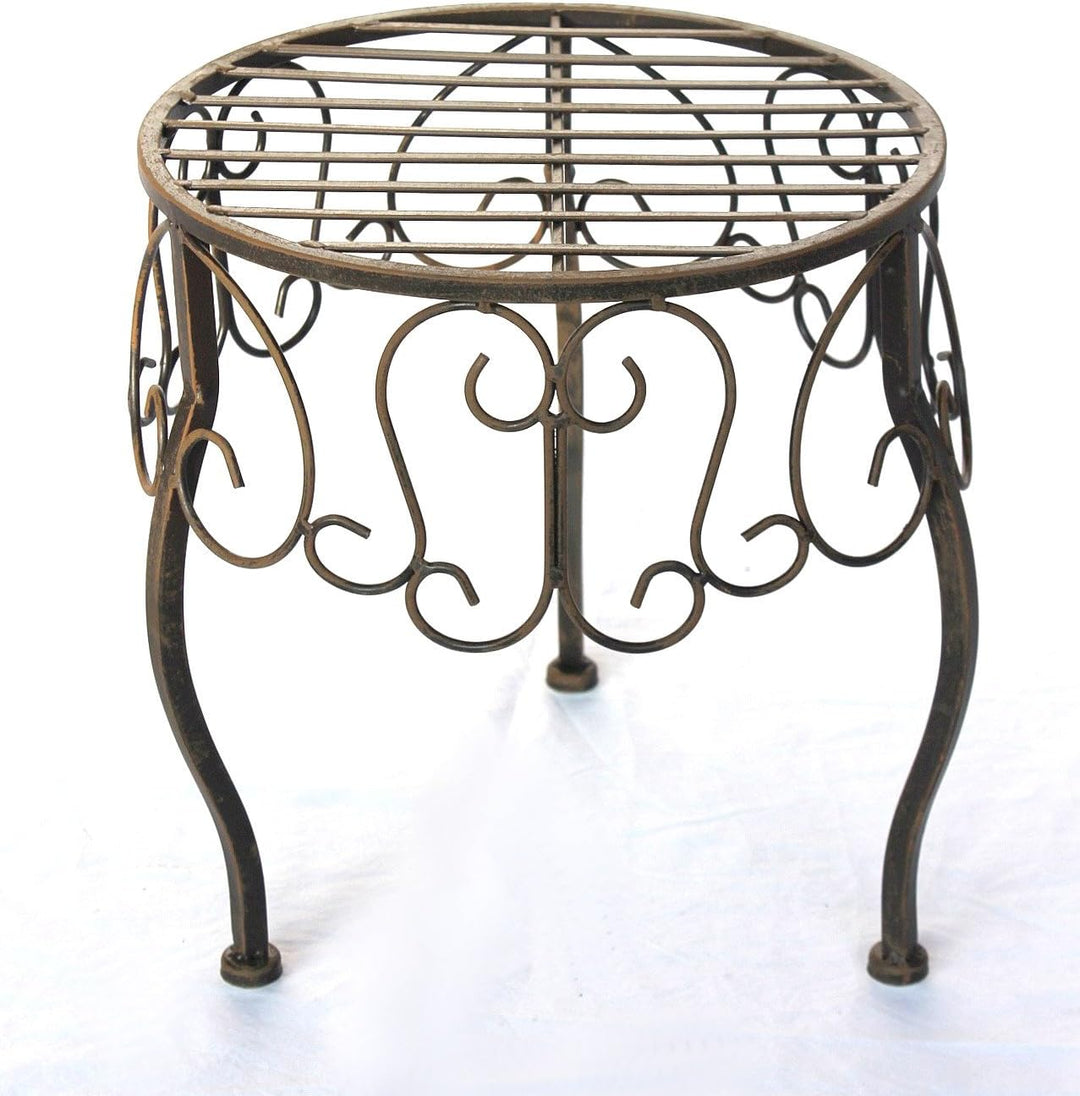 DanDiBo Blumenhocker Metall Braun Rund 35 cm Blumenständer 140129 XL Beistelltisch Pflanzenständer K