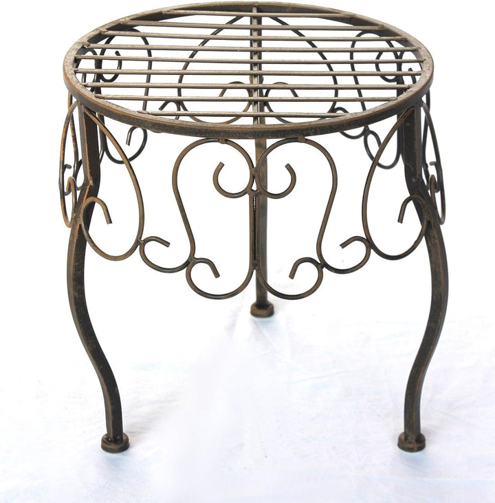 DanDiBo Blumenhocker Metall Braun Rund 35 cm Blumenständer 140129 XL Beistelltisch Pflanzenständer K