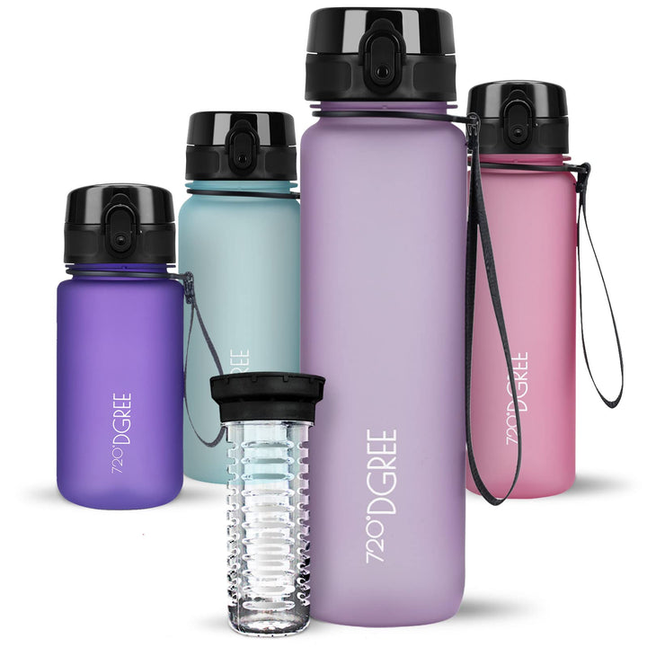720°DGREE Trinkflasche “uberBottle“ 350ml, 500ml, 650ml, 1l, 1,5 Liter softTouch +Früchtebehälter -