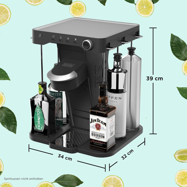 Black+Decker BEV Cocktail-Maschine BEHB101 (individuelle Cocktails auf Knopfdruck, Platz für 5 Spiri