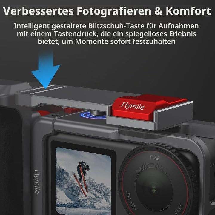BRDRC Grip Kit für DJI Action 5 Pro 4 3 (mit Käfig), Griffhalter-Bundle Erweiterungshalterung mit Au