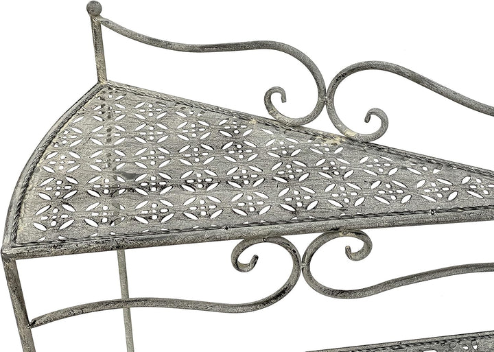 DanDiBo Blumentreppe Innen Metall Weiss Grau 55 cm Blumenständer mit 3 Ablagen 96125 Blumenständer B
