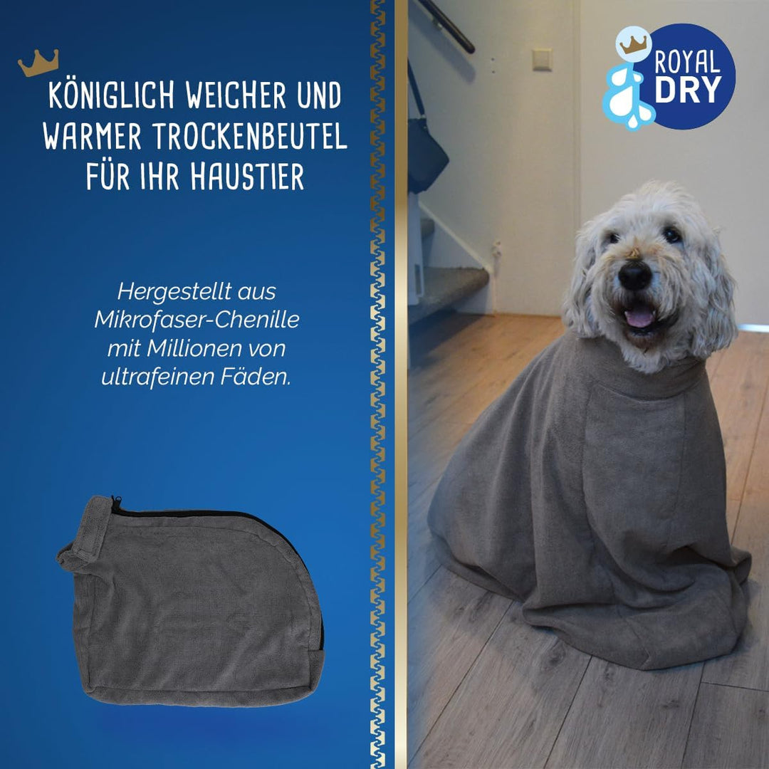 Doggybag - Mikrofaser-Hundetrockenbeutel - L - Rückenlänge 75 cm - Hundehandtuch - Extra SaugfäHig u