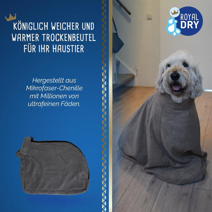 Doggybag - Mikrofaser-Hundetrockenbeutel - L - Rückenlänge 75 cm - Hundehandtuch - Extra SaugfäHig u