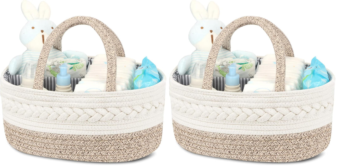 Maliton Wickeltisch Organizer，Baby Organizer Korb，Aufbewahrungskorb für den Wickeltisch，Windel Caddy