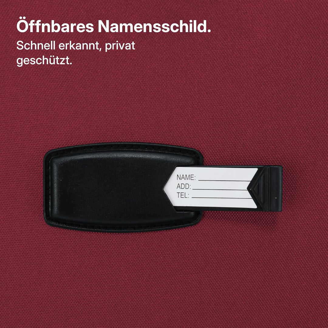 Stoffkoffer erweiterbar mit Frontfächern,15% Extra-Volumen, TSA-Schloss, 360° Doppelrollen & verdeck