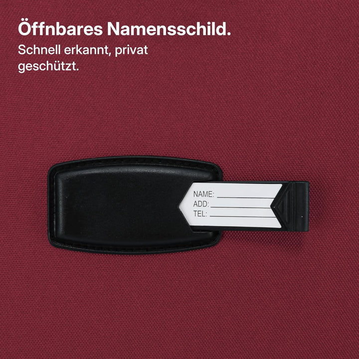 Stoffkoffer erweiterbar mit Frontfächern,15% Extra-Volumen, TSA-Schloss, 360° Doppelrollen & verdeck