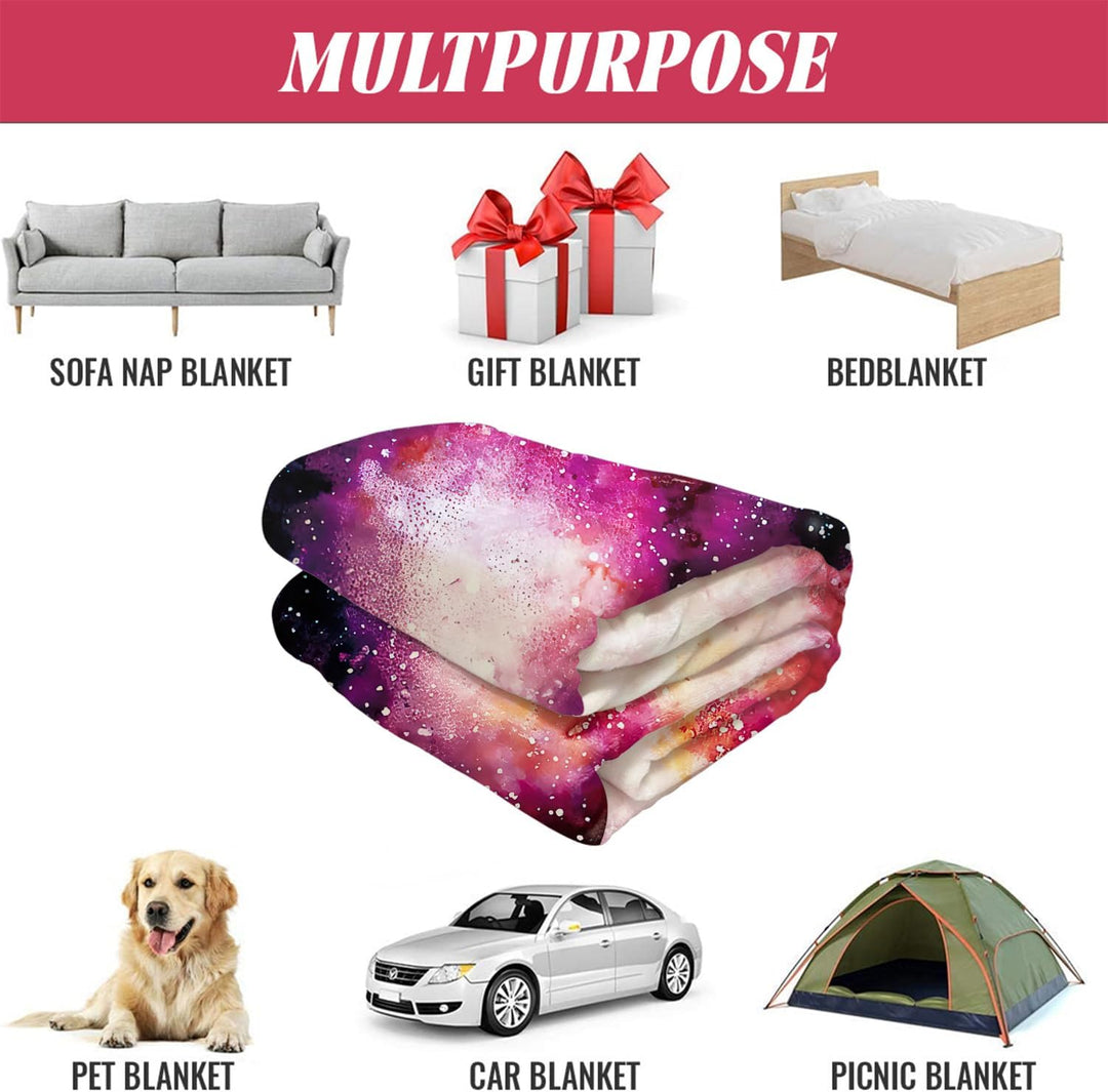 YISUMEI Decke 150x200 cm Kuscheldecken Sanft Flanell Weich Fleecedecke Herz Galaxie Muster