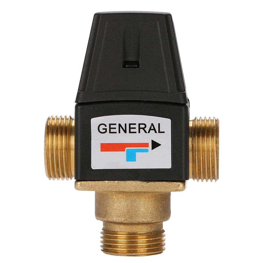 Fyearfly Thermostatisches Mischventil 3-Wege-DN20-Aussengewinde-Thermostat-Mischventil aus Messing f
