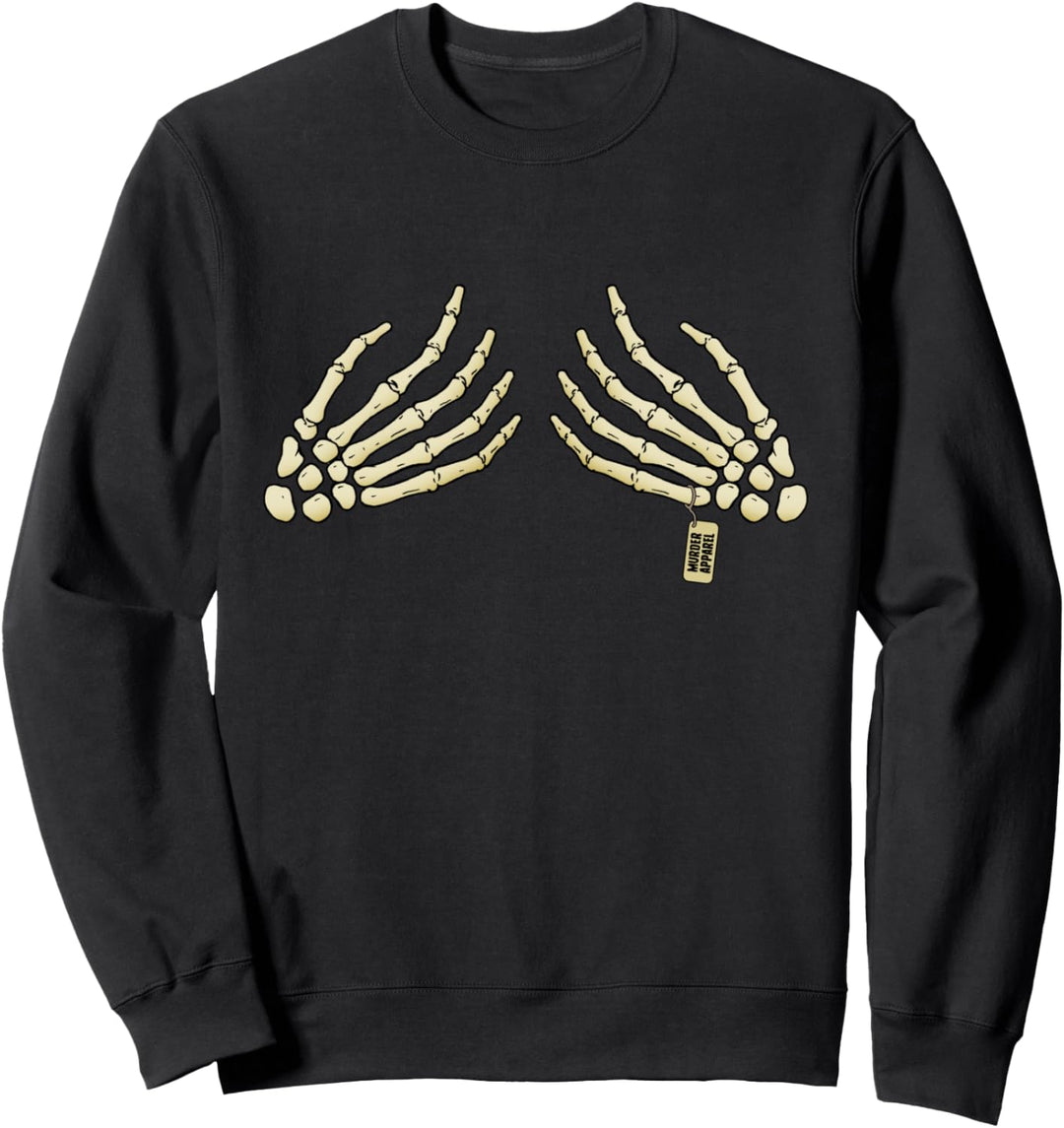Skeleton Boobs Gothic Halloween Sweatshirt