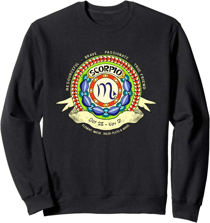 Scorpio Boho Style Zodiac Astrology Horoscope Sun Sign Gift Sweatshirt