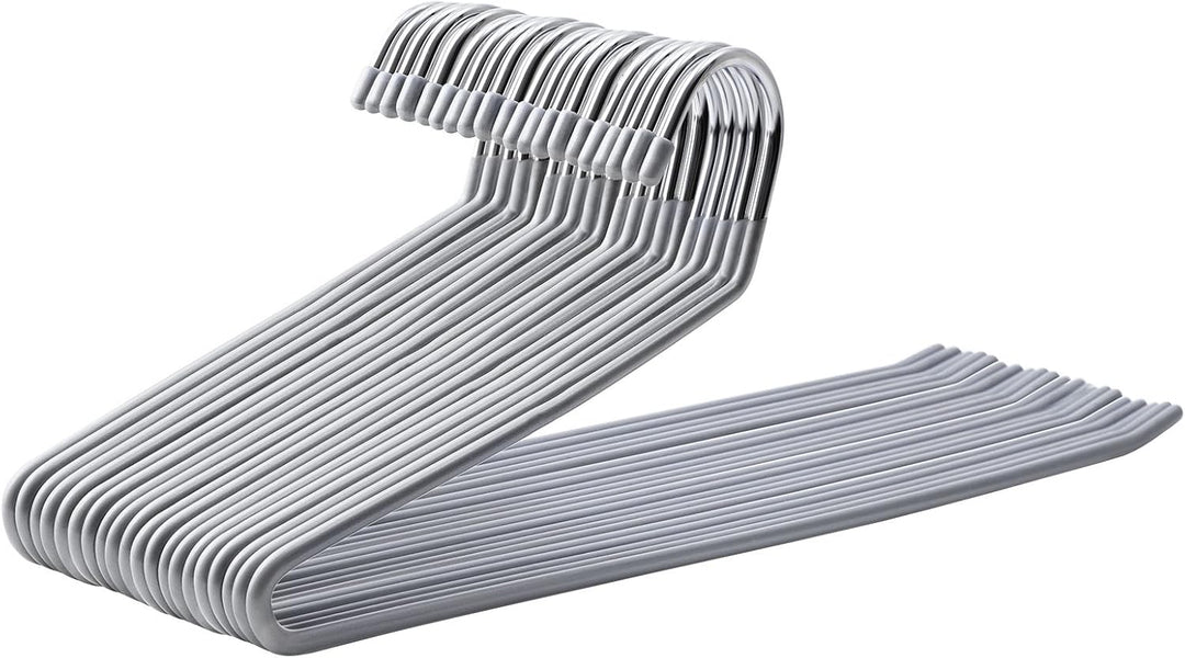 SONGMICS 20 Stück Hosenbügel aus Metall, Kleiderbügel mit offenem Ende und rutschfester Beschichtung