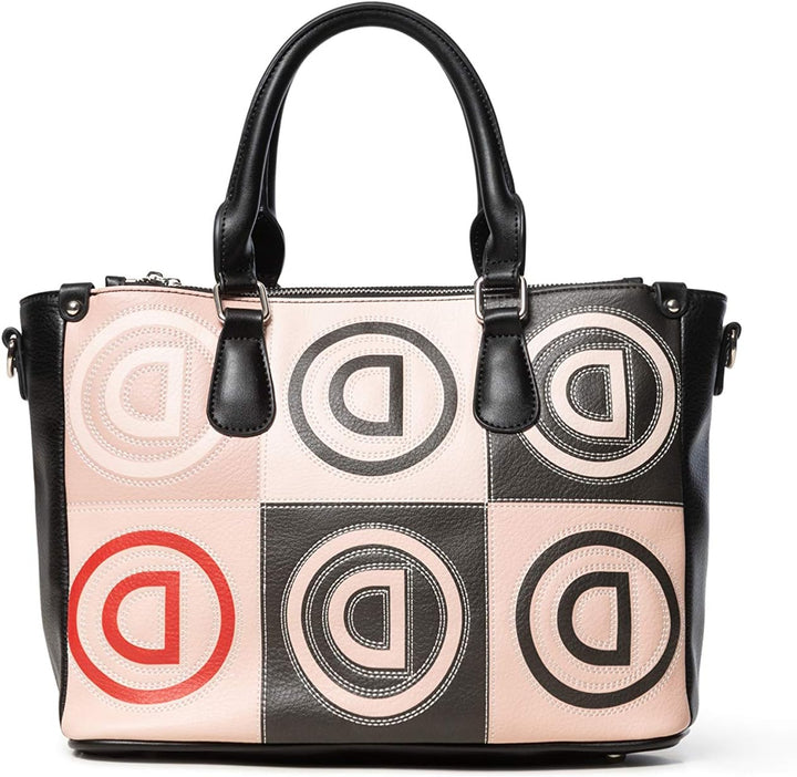 Desigual BORSA A Mano Con LOGHI Donna - Rose Multi 15.3x23.3x33.8 cm (B x H x T) Beige (Beige), 15.3