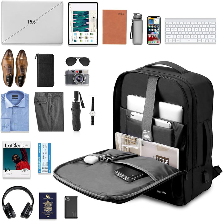 HOMIEE Business Rucksack Herren Laptoprucksack Herren Wasserdicht Laptop Gross Erweiterbarer Handgep