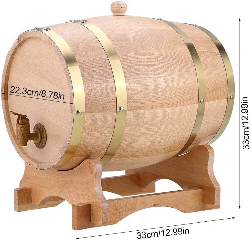 Weinfass aus Eichenfass, personalisierbar, 10 l, Vintage-Stil, für Whisky, Bourbon, Tequila, Rum, he