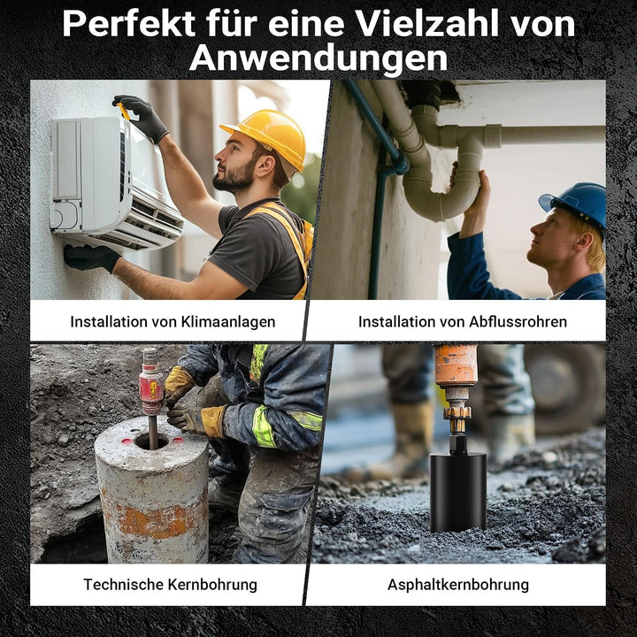 Wiltec Diamantbohrkrone Typ 2 (Mesh) Ø 152 mm, Bohrkrone 450 mm, 1¼ UNC Nassbohrkrone, Diamantbohrer
