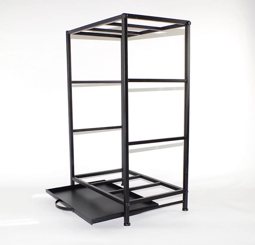 Kobolo Modernes Kaminholzregal aus Metall 80 cm hoch schwarz lackiert 50 x 32 x 80 cm, 50 x 32 x 80