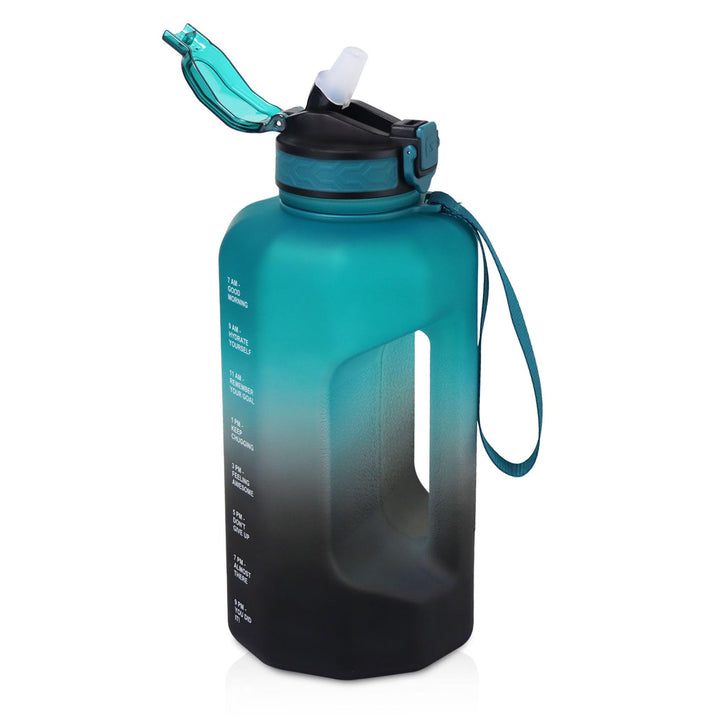 Grosse Trinkflasche 2.2 Liter, Sport Trinkflasche Fitnessstudio mit Zeitmarkierung für Arbeit Bewegu