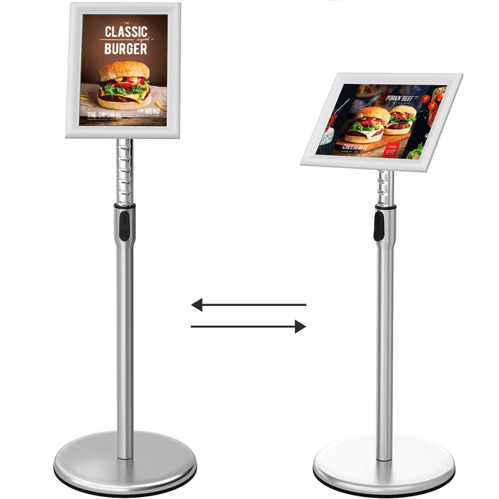 Infoständer DIN A4 210x297mm Höhenverstellbar Edelstahl informationsständer Aufsteller Kundenstopper