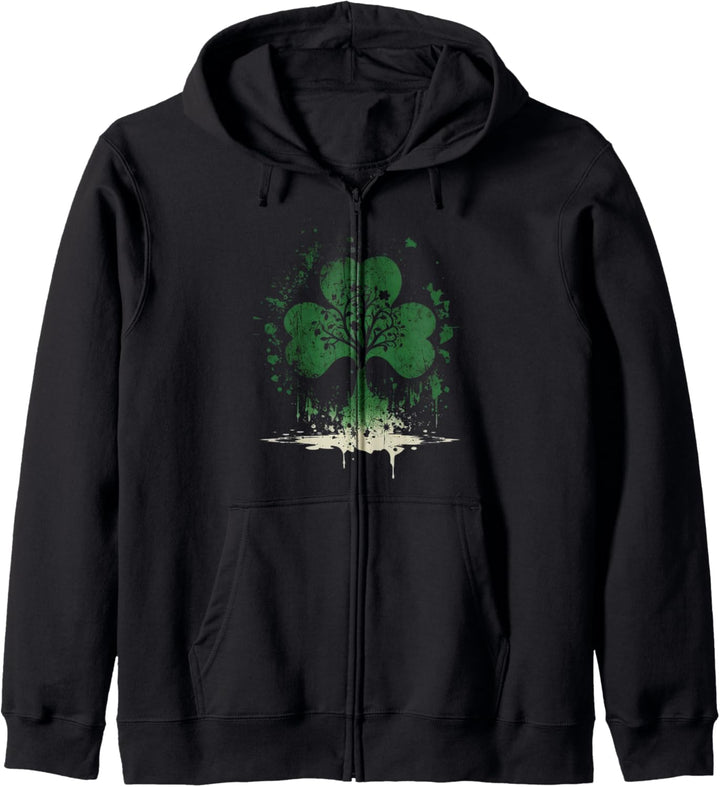 St. Patricks Day Kleeblatt Kunst Kapuzenjacke