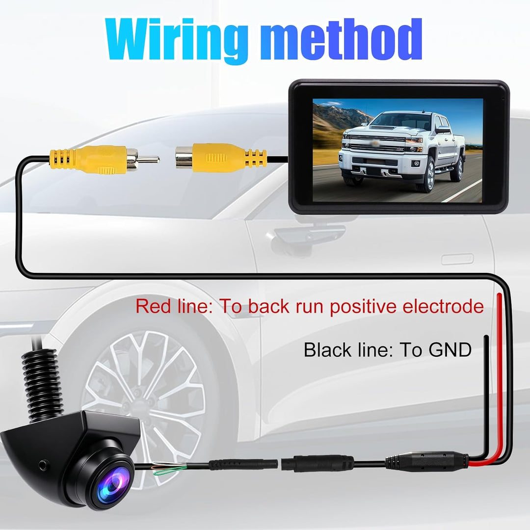 OBEST Auto Rückfahrkamera AHD Mini kfz Ruckfahrkamera, Wasserdicht 360 Drehung 1080P Vorwärtskamera