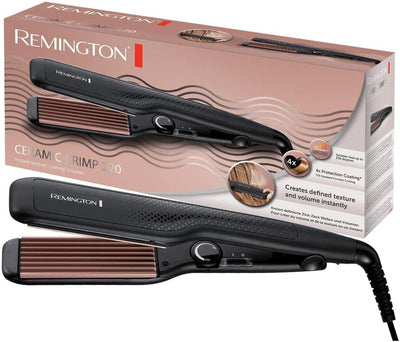 Remington Kreppeisen - Zick-Zack Wellen & Volumen (37mm Stylingplatten, 150-220°C für feines & dicke