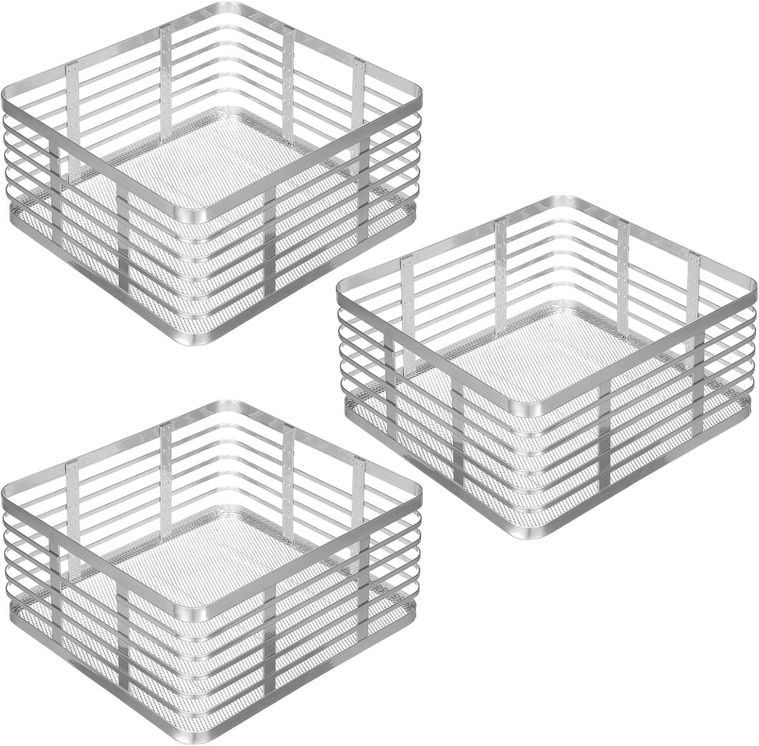 mDesign Stahldraht-Aufbewahrungskorb für die Küche, für Speisekammer, Schrank, Schrank, Organisation