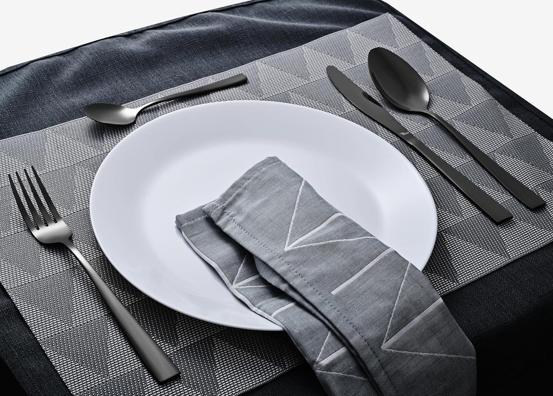 Otto Koning Besteck set 32-teilig - Besteckset Schwarz aus Hochwertigem Edelstahl, Modernes Bestecks
