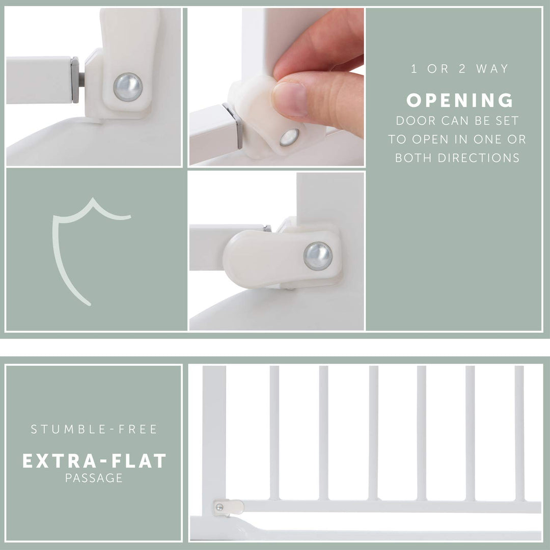 Hauck Treppenschutzgitter / Türschutzgitter Clear Step Gate, für Breiten 75 - 80 cm, Ultra Flache Sc