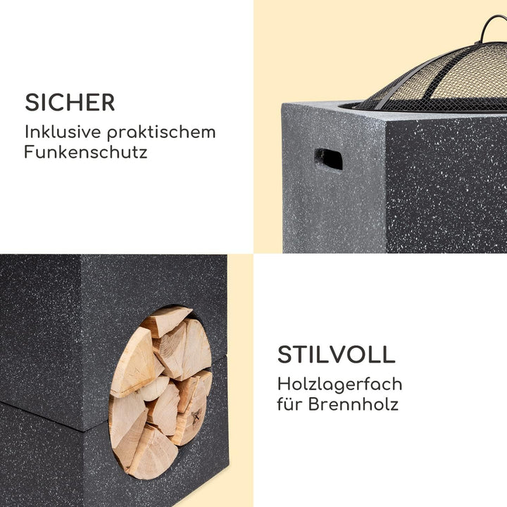 Blumfeldt Feuerschale, Tragbare Feuerstelle Outdoor, Feuerschalen für den Garten, Terrasse & Camping