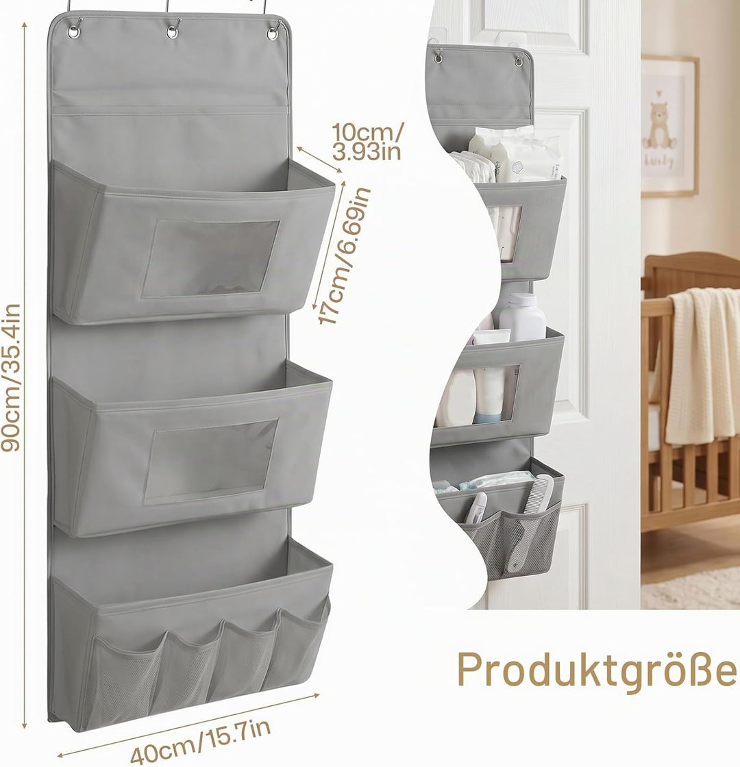 2 Stück Hängeorganizer 3-Schichten, 40 x 90 cm Tür Organizer mit 3 Taschen | Faltbarer Wandorganizer
